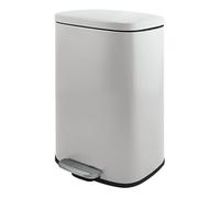 Spirella - Cestino per Bagno a Pedale Modello Akira - Acciaio Inossidabile di Alta Qualità - Chiusura Silenziosa Easy-Close - Bianco Opaco - 30L - Accessori per il bagno