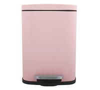 Spirella - Pattumiera da Bagno a Pedale in Acciaio Inox Akira - Chiusura Ammortizzata, Rivestimento Anti-Impronte - 21,4 x 17,6 x 30 cm - 5 L - Rosa Pastello Opaco