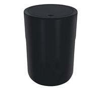 Spirella - Cestino per Bagno Modello Cocco - Coperchio Girevole con Anello di Fissaggio per Sacchetti - Ideale come Cestino per Cosmetici - Nero - 5L - Accessori per il bagno