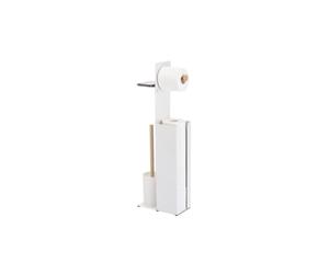 Spirella Combinazione WC Supporto per Smartphone, Acciaio e bambù Yoni, Bianco Opaco
