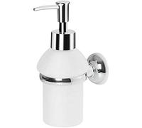 Spirella Country Collection, Dispenser per Sapone Liquido 6,5 x 10 x 17 cm, Metallo Cromato e Vetro, Grigio