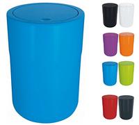 Spirella Design Cocco Pattumiera con Coperchio Basculante e Anello per Fissare i Sacchi della Spazzatura Bagno Contenitore per Cosmetici da 5 Litri Contenitore per rifiuti (ØxH): 19 x 26 cm Blu