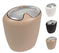 Spirella Design Push Bin “Etna” HIPS Bagno 7 Litri con Coperchio Basculante Pattumiera per Cosmetici Contenitore per rifiuti (AxLxP): 30 x 25 x 18 cm Bahama Beige