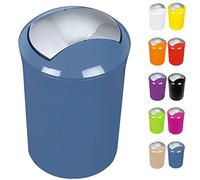 Spirella Design Sydney - Cestino per Il Bagno con Coperchio Basculante, 5 Litri, Contenitore per Cosmetici, Blu Denim