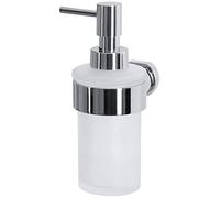 Spirella Dispenser di Sapone Fissare in Vetro e Acciaio Cromato Milo Bianco