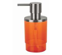 Spirella, Dispenser di Sapone in Acrilico Trasparente, Design Elegante e Pratico per Il Bagno, Ideale per l'uso Quotidiano, Accessorio per Il Bagno, Arancione Trasparente