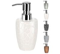 Spirella Dispenser di Sapone in Ceramica Bianca Lucida Darwin Pebble