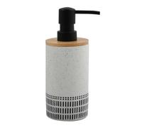 Spirella Dispenser di Sapone Poliresina e bambù Yuma Bianco e Nero