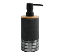 Spirella Dispenser di Sapone poliresina e bambù Yuma Grigio Scuro e Bianco