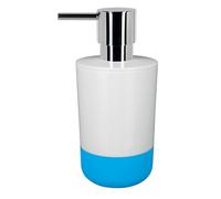 Spirella Dispenser per Sapone Liquido Moji” Dispenser per lozione capacità 300 ML con Base in Silicone Finitura Soft Touch capacità 300 ML (ØxH): 7,5 x 16,5 cm - Bianco/Blu