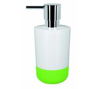 Spirella Dispenser per Sapone Liquido Moji” Dispenser per lozione capacità 300 ML con Base in Silicone Finitura Soft Touch capacità 300 ML (ØxH): 7,5 x 16,5 cm - Bianco/Verde