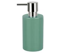 Spirella Dispenser per Sapone Liquido Tube“ Dispenser per lozioni in Ceramica con Dispenser in ABS Cromato capacità 300 ML (ØxH): 7 x 16 cm - Verde