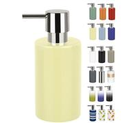 Spirella Dispenser per Sapone Liquido Tube“ Dispenser per lozioni in Ceramica con Dispenser in ABS Cromato capacità 300 ML (ØxH): 7 x 16 cm - Giallo