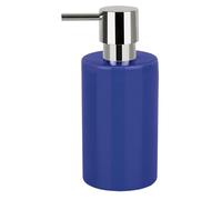 Spirella Dispenser per Sapone Liquido Tube” Dispenser per lozioni in Ceramica con dosatore in ABS Cromato capacità 300 ML (ØxH): 7 x 16 cm - Blu