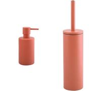 Spirella - Dispenser Sapone e Scopino WC - Rosso Opaco/Rosso | Dispenser Sapone e Scopino WC · Set Bagno Coordinato · Colori Abbinati · Facile da Pulire