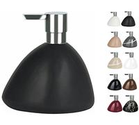 Spirella Dispenser Sapone Liquido “Etna” Dispenser Lozione in Ceramica con Dosatore in ABS Cromato capacità 400 ML Nero