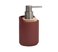 SPIRELLA - Dispenser Sapone Sybella - Design Elegante - Vetro e Plastica - 8 x 8 x 15,3 cm - 0.3L - Colore Bordeaux - Ricarica Facile - Ideale per Bagno e Cucina