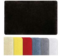Spirella - Fino Tappetino da Bagno in Microfibra, Antiscivolo, Asciugatura Rapida, Pelo Lungo 25 mm, Lavabile in Lavatrice + Asciugatrice - 40 x 60 cm - Nero