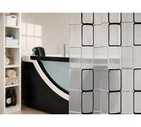 Spirella Frame Black Tenda Doccia Geometric 180x200 PEVA Nera/Bianca