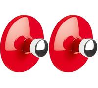 Spirella - Gancio Muro Asciugamano BOWL - ABS Cromato Resistente - Design Elegante e Moderno - Fissaggio a Muro Pratico per Asciugamani - Rosso e Argento (Confezione da 2)