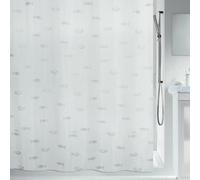 Spirella Kos - Tenda da Doccia in Tessuto di Poliestere, Effetto Argento Metallizzato, 180 x 200 cm, Colore: Bianco/Argento
