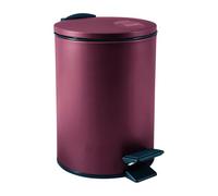 SPIRELLA - Pattumiera a Pedale Adelar 3L - Design Moderno - 16.8 x 16.8 x 25 cm - Colore Bordeaux - Coperchio Anti-Odore - Ideale per Cucina e Bagno - Materiale Durevole