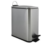 Spirella Pattumiera da bagno da 5 litri, in acciaio inox, con abbassamento automatico e secchio interno Erik, chiusura silenziosa, colore: argento