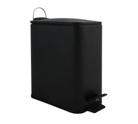 Spirella Pattumiera da bagno da 5 litri, in acciaio inox, con abbassamento automatico e secchio interno Erik, chiusura silenziosa, colore nero