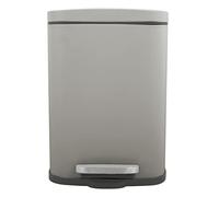 Spirella - Pattumiera da Bagno a Pedale in Acciaio Inox Akira - Chiusura Ammortizzata Easy-Close, Rivestimento Anti-Impronte - 21,4 x 17,6 x 30 cm - 5 L - Tortora Opaco
