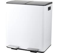 Spirella Pattumiera a Pedale da Cucina Selezione selettiva in Acciaio Aliya 40L (2x20L) Bianco Opaco