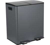Spirella - Pattumiera Differenziata da Cucina con Pedale 40L (2x20L) - Modello Aliya - Acciaio Inox Spazzolato - Coperchio Soft-Close - Secchi Estraibili - Maniglie Laterali - Grigio Opaco