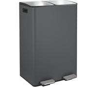 Spirella Pattumiera a Pedale da Cucina Selezione selettiva in Acciaio Aliya 60L (2x30L) Grigio Opaco