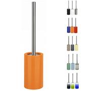 Spirella Porta scopino Porta scopino “Tube” Set WC da appoggio in Ceramica e Acciaio Inox Arancione