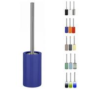 Spirella Porta scopino Porta scopino “Tube” Set WC da appoggio in Ceramica e Acciaio Inox Blu