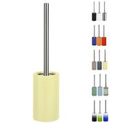 Spirella Porta scopino Porta scopino “Tube” Set WC da appoggio in Ceramica e Acciaio Inox Giallo