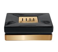 Spirella Portasapone in Ceramica Roma Nero e Oro