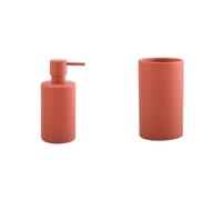 Spirella - Portaspazzolino e Dispenser Sapone - Rosso Opaco | Portaspazzolino e Dispenser Sapone · Set Bagno Coordinato · Finitura Rosso Opaco · Facile da Pulire