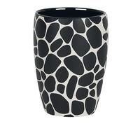 Spirella Portaspazzolino in Ceramica Darwin con Design a ciottoli Neri