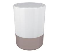 Spirella Moji - Pattumiera a pedale con coperchio basculante, 5 litri, con fondo in silicone, colore: Bianco/Tortora