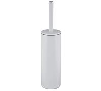 Spirella, Scopino per WC con Supporto in Acciaio, Modello Akira, Testa Intercambiabile e Vaso in Acciaio Solido, con Contenitore Igienico, Scopino Chiuso, Autoportante, Bianco Opaco, 40 x 9,5 x 9,5 cm
