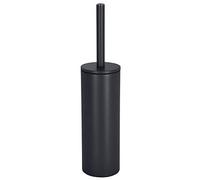 Spirella, Scopino per WC con Supporto in Acciaio, Modello Akira, Testina Intercambiabile e Solido Vaso in Acciaio, con Contenitore Igienico, Scopino per WC Chiuso, da Terra, Nero Opaco, 40 x 9,5 x 9,5 cm