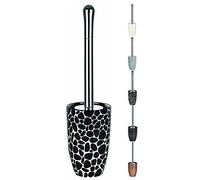 Spirella Scopino per WC in gres Darwin Pebble, Nero
