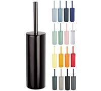 Spirella Scopino WC Terra Nyo Porta scopino WC Acciaio Inossidabile di Alta qualità con Contenitore igienico Nero Lucido