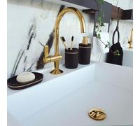 Spirella Set di 3 Accessori da Bagno BLY Nero e Oro