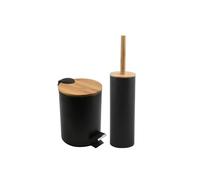 Spirella Set Pattumiera a pedale 3L e scopino Adonis Nero