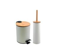 Spirella Set pattumiera a Pedale 5 l e scopino Adonis Bianco
