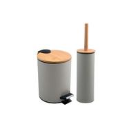 Spirella Set Pattumiera a pedale 5L e scopino Adonis Taupe