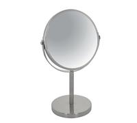 Spirella Specchio da Tavolo per Il Trucco, Specchio di Bellezza, Specchio cosmetico bifacciale, Specchio da toeletta Girevole Sydney, ingrandimento 2X - Argento Satinato