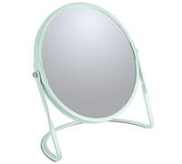 Spirella - Specchio ingranditore su Piede AKIRA - Acciaio Robusto - Doppia Faccia con Ingrandimento x5 e Specchio Classico - Ruotabile a 360° - Verde Ice Opaco