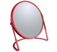 Spirella Specchio per trucco da tavolo Specchio per bellezza Specchio cosmetico bifacciale Specchio cosmetico girevole Akira Ingrandimento 5x - Rosso opaco